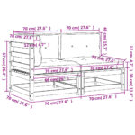 Canapé de jardin avec coussins 2 places bois de pin imprégné – Image 9