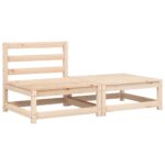 Canapé de jardin sans accoudoirs avec coussins et repose-pieds – Image 2