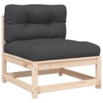 Canapé de jardin sans accoudoirs avec coussins et repose-pieds – Image 4