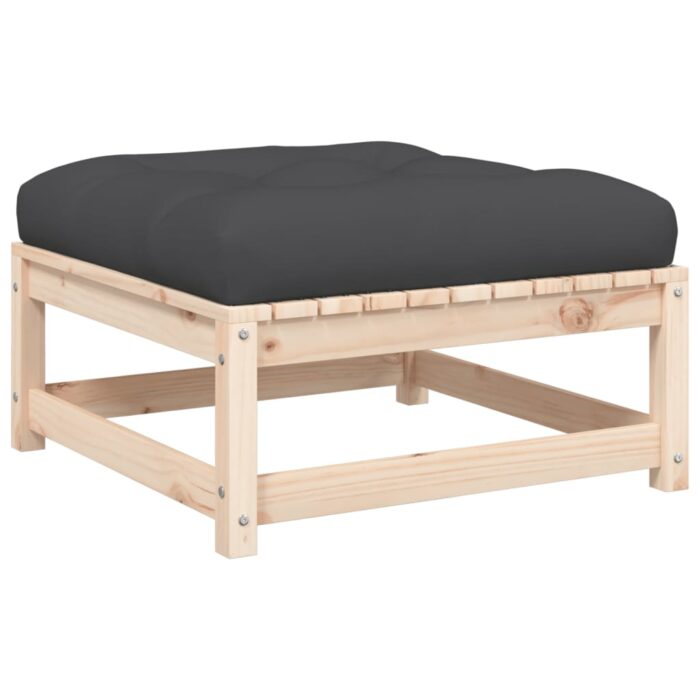 Canapé de jardin sans accoudoirs avec coussins et repose-pieds – Image 6