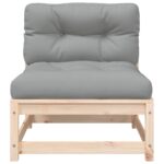 Canapé de jardin sans accoudoirs avec coussins et repose-pieds – Image 5