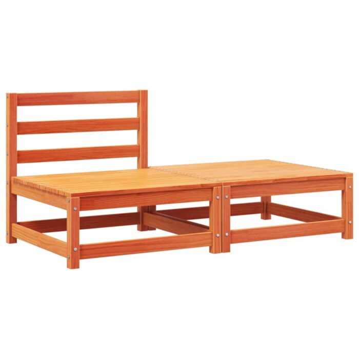 Canapé de jardin sans accoudoirs avec coussins et repose-pieds – Image 2