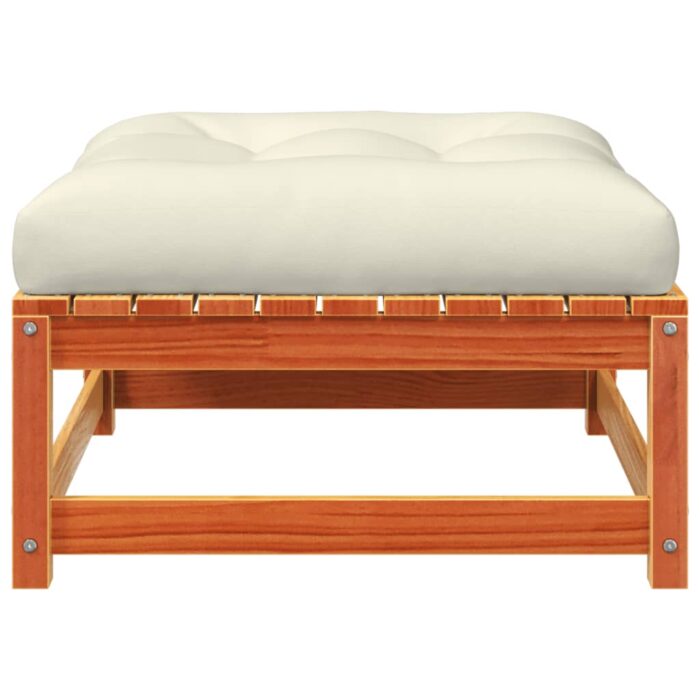 Canapé de jardin sans accoudoirs avec coussins et repose-pieds – Image 7