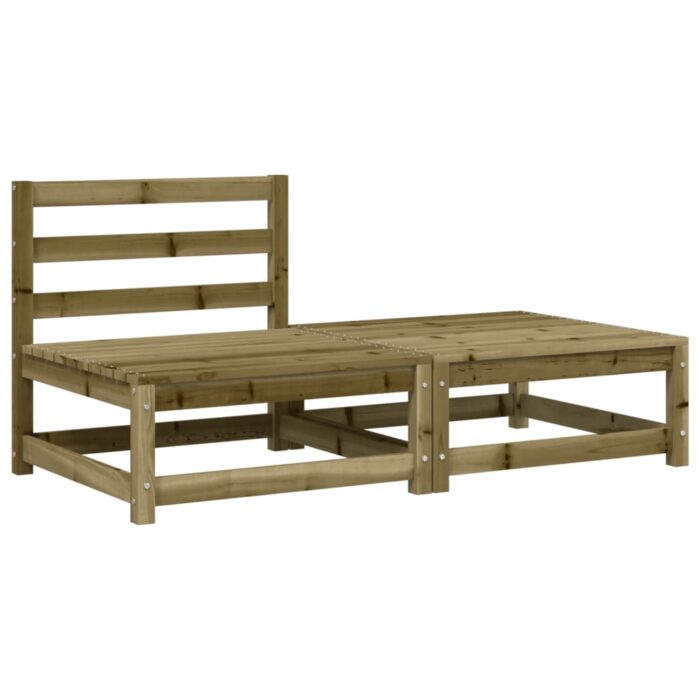 Canapé de jardin sans accoudoirs avec coussins et repose-pieds – Image 2