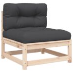 Canapé de jardin sans accoudoirs avec coussins et repose-pieds – Image 4
