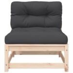 Canapé de jardin sans accoudoirs avec coussins et repose-pieds – Image 5