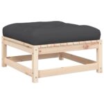 Canapé de jardin sans accoudoirs avec coussins et repose-pieds – Image 6