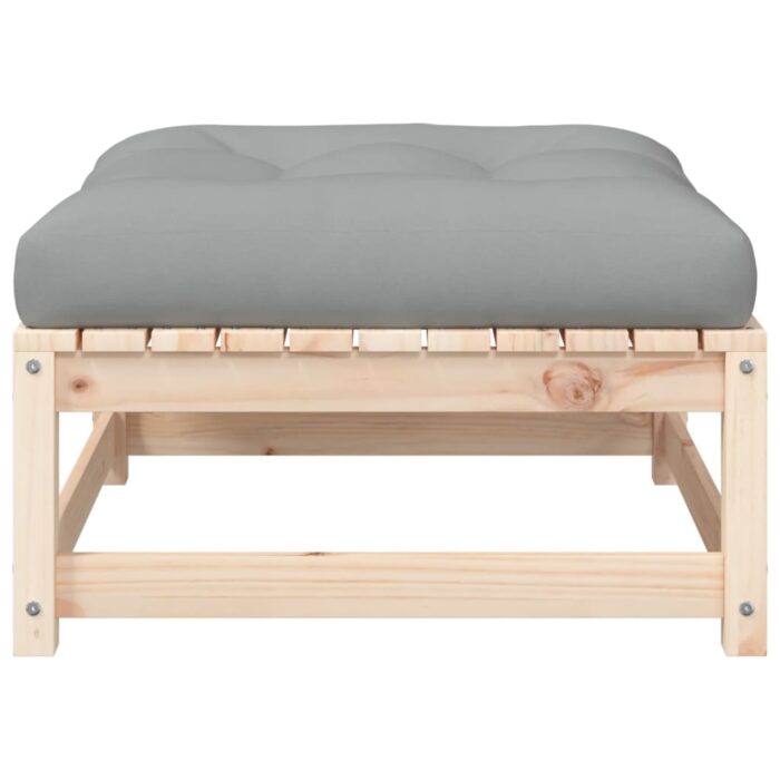 Canapé de jardin sans accoudoirs avec coussins et repose-pieds – Image 7