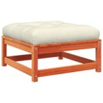 Canapé de jardin sans accoudoirs avec coussins et repose-pieds – Image 6