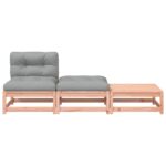Canapé de jardin sans accoudoirs avec coussins et repose-pieds – Image 3
