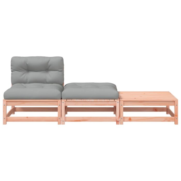Canapé de jardin sans accoudoirs avec coussins et repose-pieds – Image 3