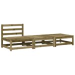 Canapé de jardin sans accoudoirs avec coussins et repose-pieds – Image 2