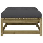 Canapé de jardin sans accoudoirs avec coussins et repose-pieds – Image 7