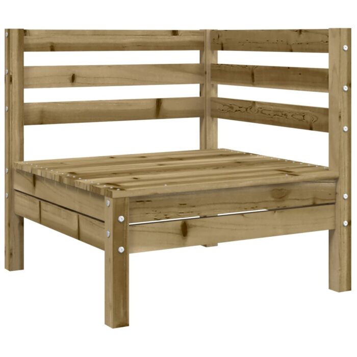 Canapé d'angle de jardin avec coussins bois de pin imprégné – Image 3
