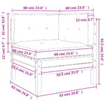 Canapé d'angle de jardin coussins 2 pcs cire marron pin massif – Image 7