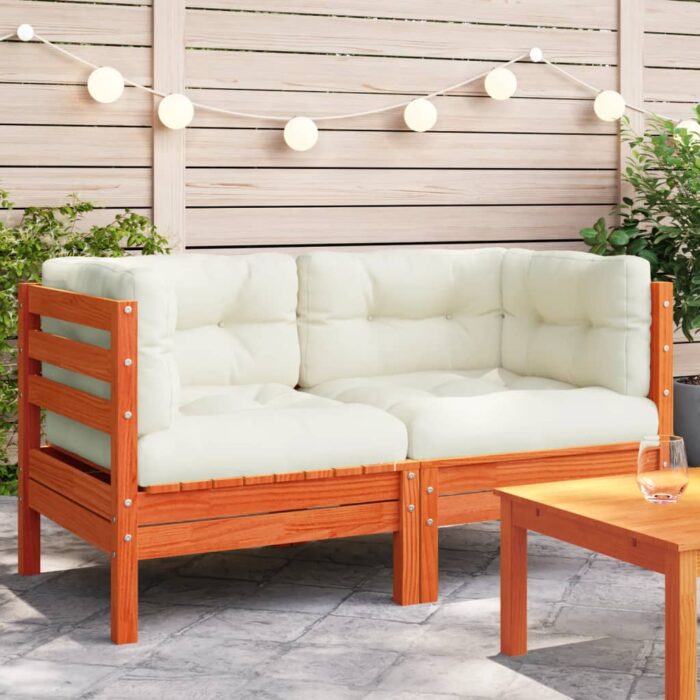 VXL8721012078994_m_en_hd_1.jpg Canapé d'angle de jardin coussins 2 pcs cire marron pin massif – Image 1
