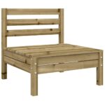Canapé de jardin sans accoudoirs et coussins bois pin imprégné – Image 3