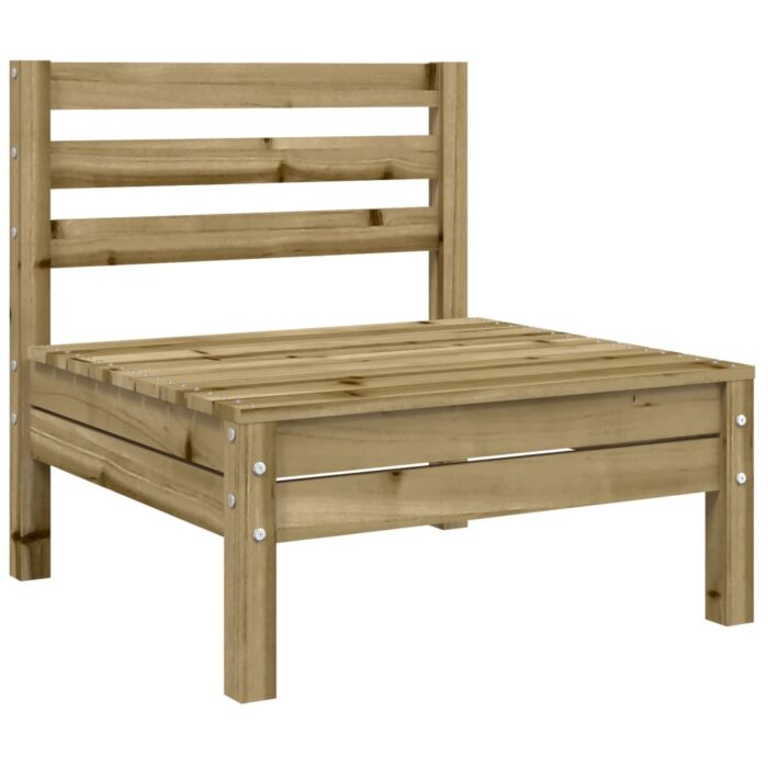 Canapé de jardin sans accoudoirs et coussins bois pin imprégné – Image 3