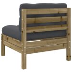 Canapé de jardin sans accoudoirs et coussins 2 pcs pin imprégné – Image 6