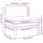 Canapé de jardin sans accoudoirs et coussins 2 pcs pin imprégné – Image 8