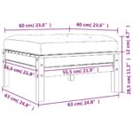 Repose-pied de jardin avec coussin bois massif de pin – Image 7