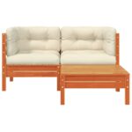 Canapé de jardin avec coussins et repose-pied 2 places – Image 3