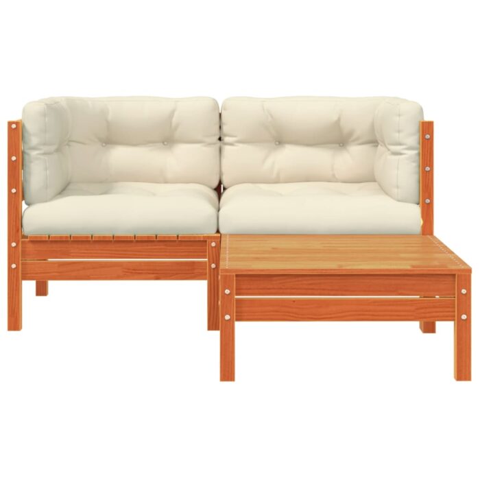 Canapé de jardin avec coussins et repose-pied 2 places – Image 3