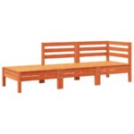 Canapé de jardin avec coussins et repose-pied bois pin massif – Image 2