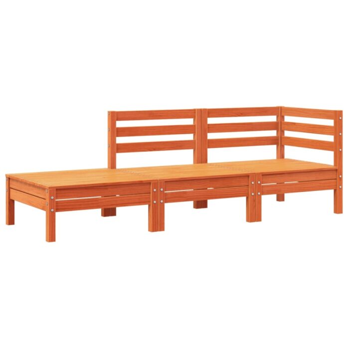 Canapé de jardin avec coussins et repose-pied bois pin massif – Image 2