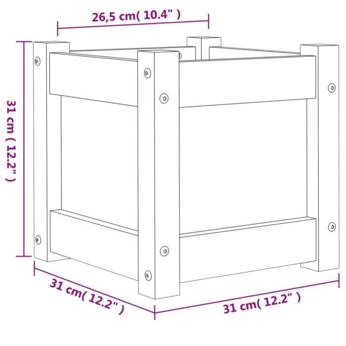Jardinière 31x31x31 cm bois de pin massif – Image 9