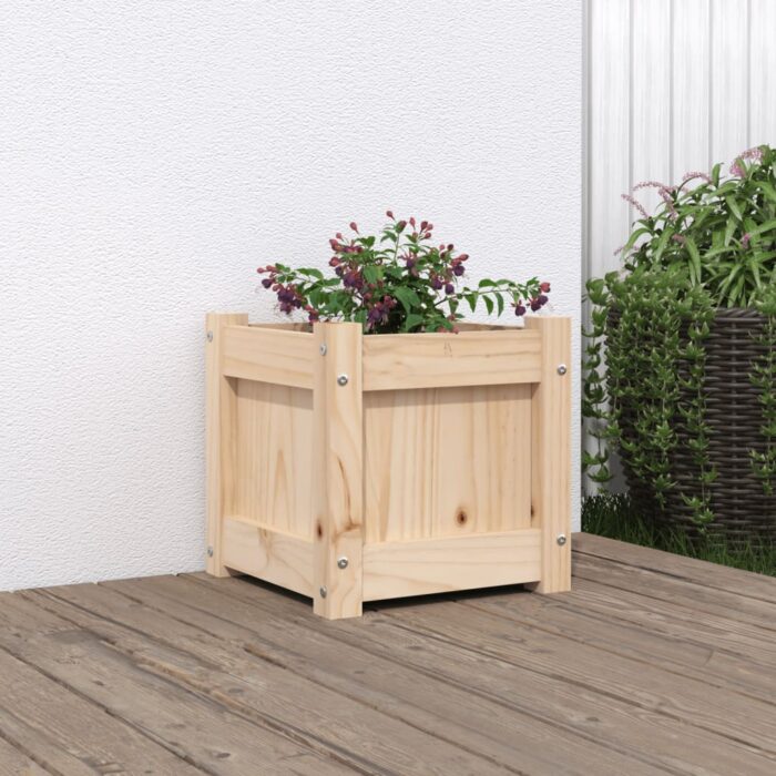 Jardinière 31x31x31 cm bois de pin massif – Image 1