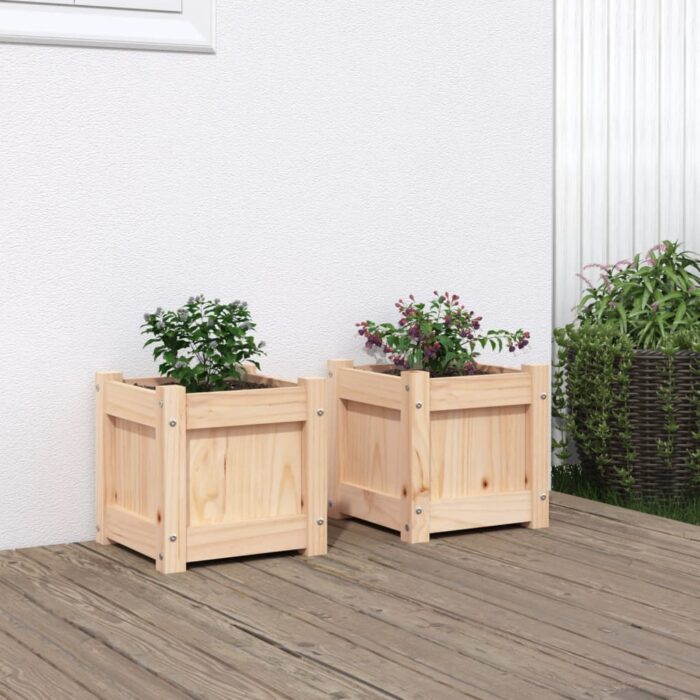 Jardinières 2 pcs bois de pin massif – Image 1