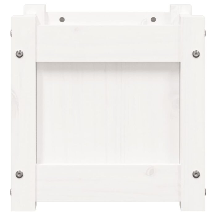 Jardinières 2 pcs blanc bois de pin massif – Image 4