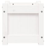 Jardinières 2 pcs blanc bois de pin massif – Image 5