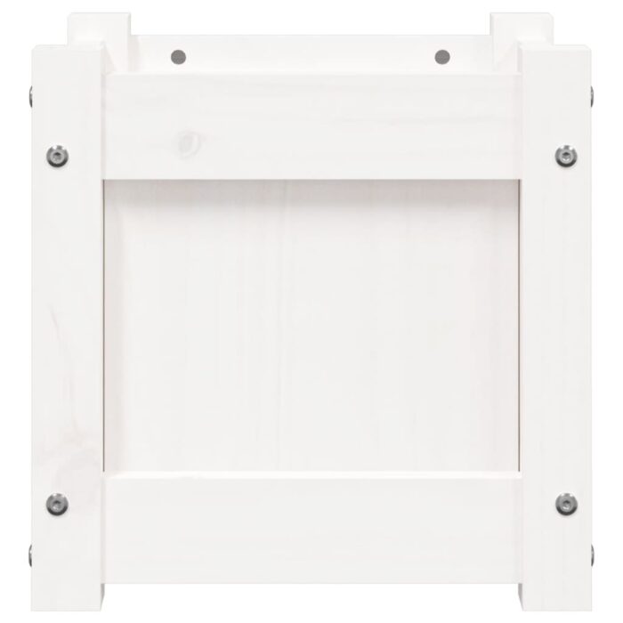 Jardinières 2 pcs blanc bois de pin massif – Image 5