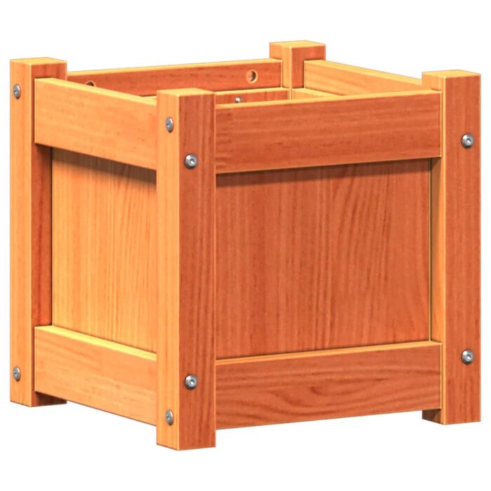 Jardinières 2 pcs cire marron bois de pin massif – Image 3