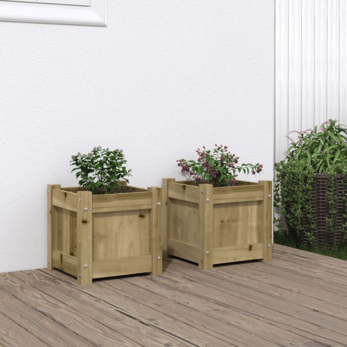 Jardinières 2 pcs bois de pin imprégné – Image 1