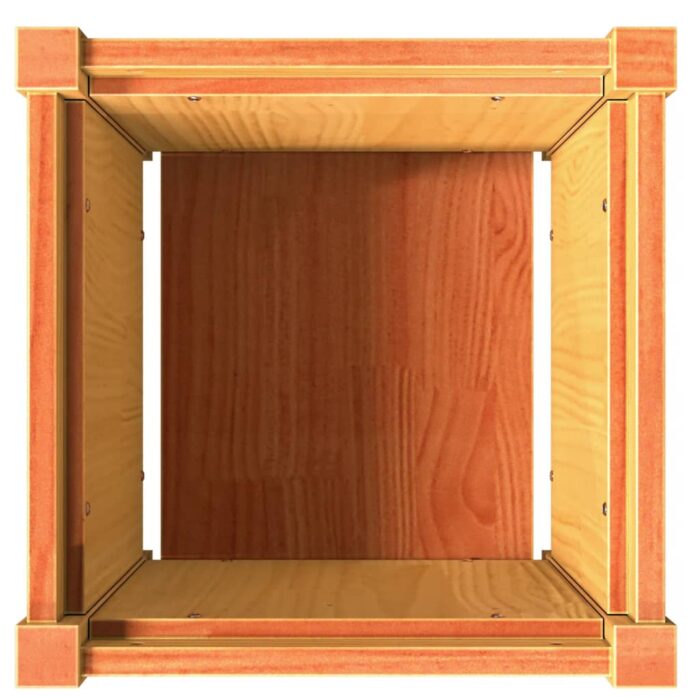 Jardinière cire marron 40x40x40 cm bois de pin massif – Image 6