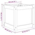 Jardinière cire marron 40x40x40 cm bois de pin massif – Image 9
