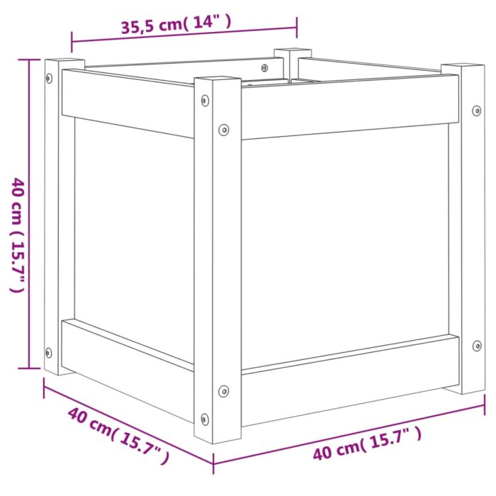 Jardinière 40x40x40 cm bois massif douglas – Image 9