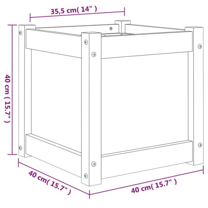 Jardinière 40x40x40 cm bois de pin imprégné – Image 9