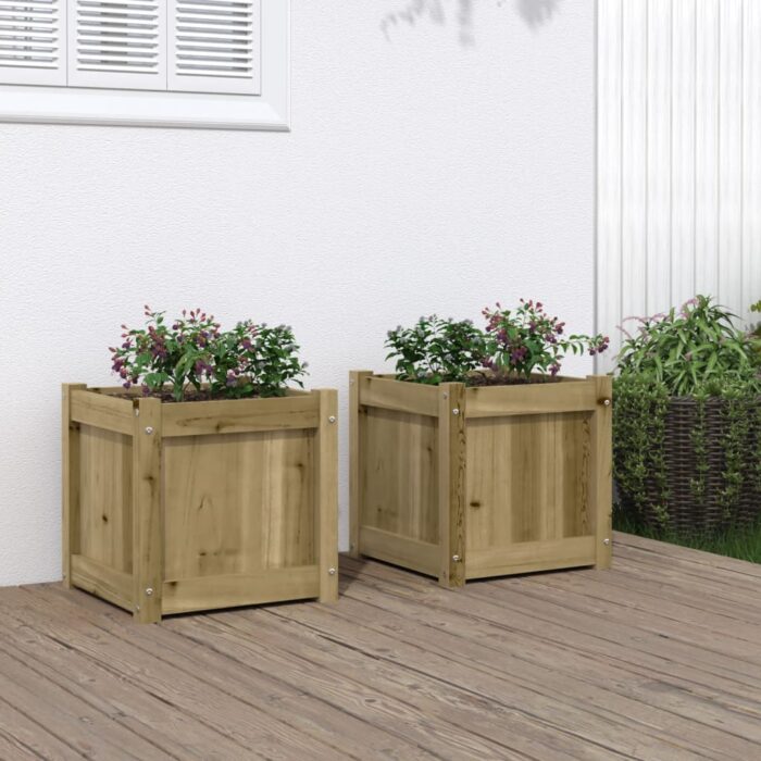 Jardinières 2 pcs bois de pin imprégné – Image 1