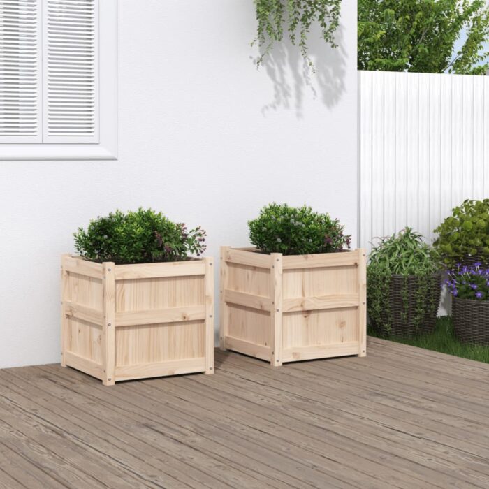 Jardinières 2 pcs bois de pin massif – Image 1