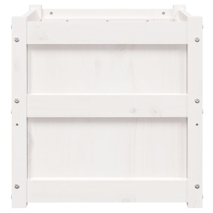 Jardinières 2 pcs blanc bois de pin massif – Image 4