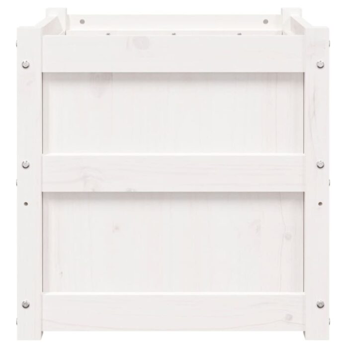 Jardinières 2 pcs blanc bois de pin massif – Image 5