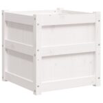 Jardinières 2 pcs blanc bois de pin massif – Image 6