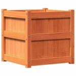 Jardinières 2 pcs cire marron bois de pin massif – Image 3