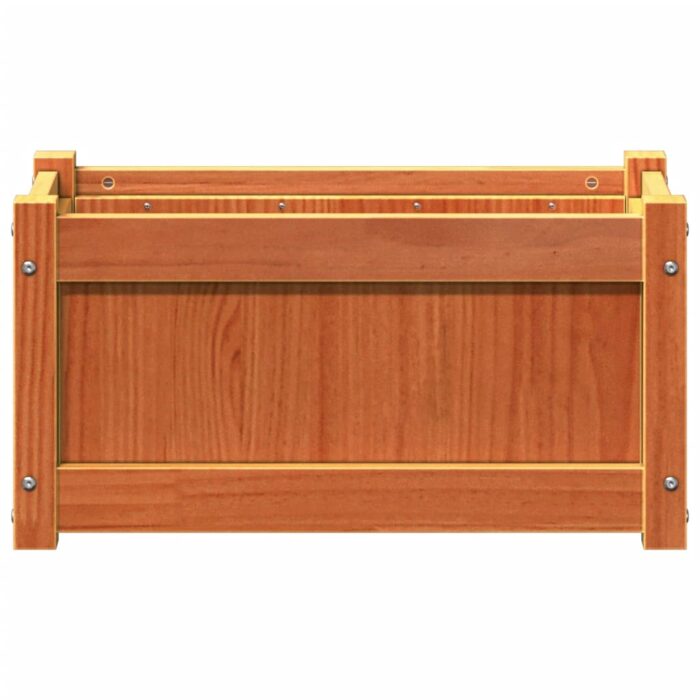 Jardinière cire marron 60x31x31 cm bois de pin massif – Image 3