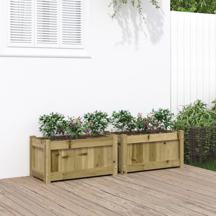 Jardinières 2 pcs bois de pin imprégné – Image 1