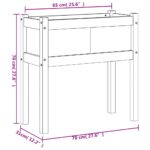 Jardinières 2 pcs avec pieds bois de pin massif – Image 9
